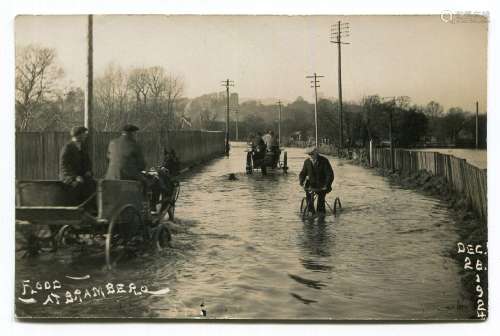 BRAMBER. A group of 14 postcards of Bramber during floods, i...