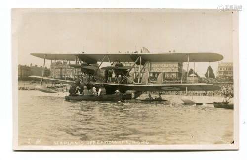 EASTBOURNE. A group of 7 postcards of water planes and sea p...