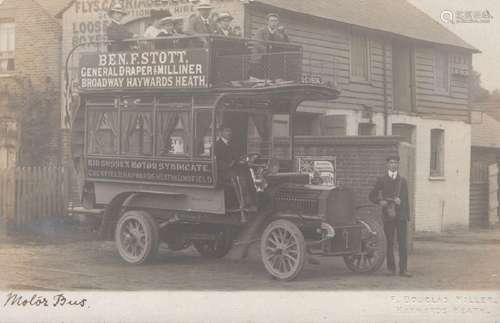 HAYWARDS HEATH. A photographic postcard titled 'Motor Bus' p...