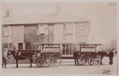 SOUTHWICK. A photographic postcard of G.J. Lord Bakery shopf...