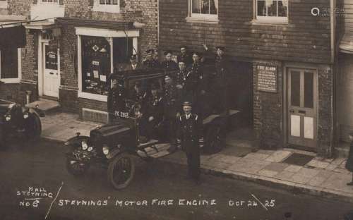 STEYNING. A photographic postcard titled 'Steynings' Motor F...