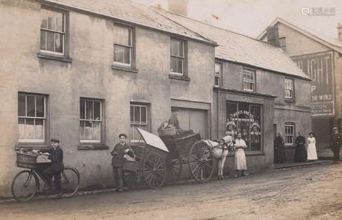 STORRINGTON. A photographic postcard of the people outside t...