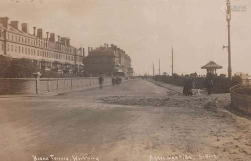 WORTHING. A collection of 22 postcards of disasters and extr...