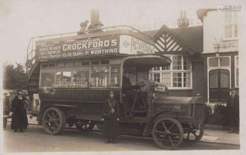 WORTHING. A collection of 4 photographic postcards and 3 mod...