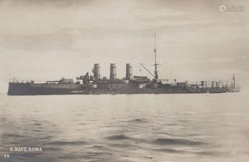 A collection of 29 photographic postcards of Italian warship...