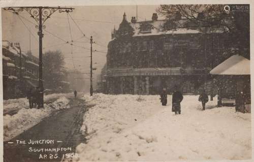 A collection of 41 postcards showing scenes of snowy weather...