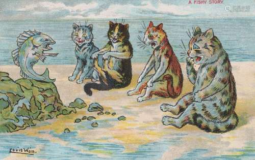 A collection of 32 postcards by Louis Wain, the majority fea...