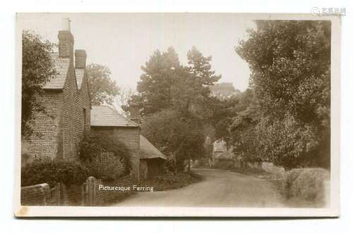 A collection of 34 postcards of West Sussex, including photo...