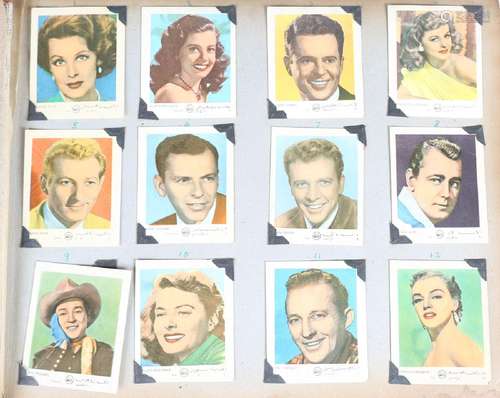 A set of 200 ICA Bubble Gum 'American Actors' trade cards (a...