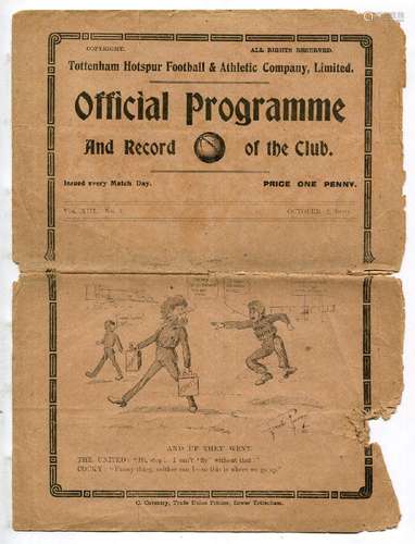 FOOTBALL PROGRAMME. An Official Programme dated October 2, 1...