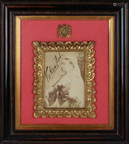 AUTOGRAPH, QUEEN VICTORIA. An albumen-print photograph of Qu...