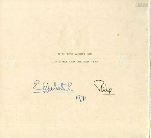 AUTOGRAPHS, QUEEN ELIZABETH II & PRINCE PHILIP. A group ...