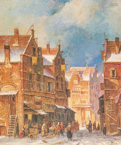 Winter in the Streets of a Dutch Town