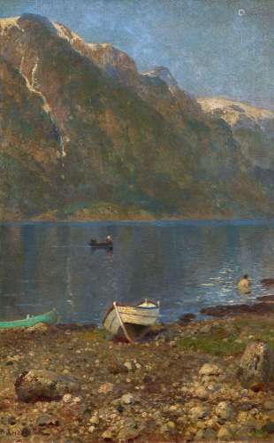 Fjord Landscape with Bathers