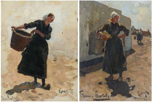 Two Oil Sketches: Dutch Women