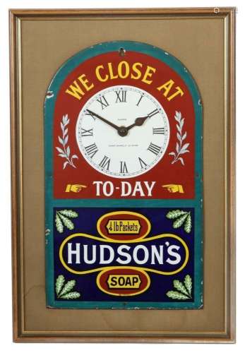 Emaille-Werbeschild ''Hudson's Soap'' Patent Enamel Co Ltd.,...