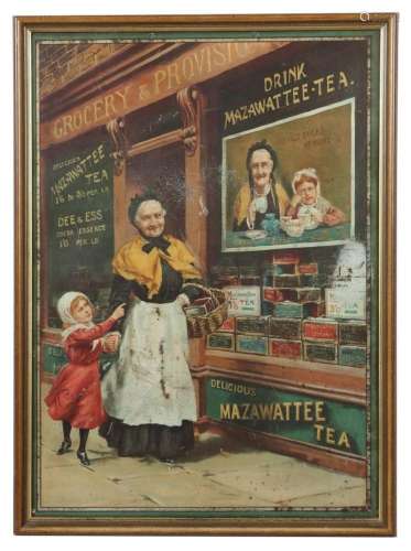 Blech-Reklameschild ''Mazawattee Tea'' London, um 1920, poly...