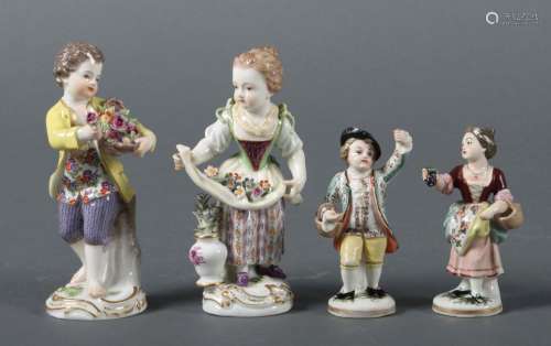 4 Porzellan-Figuren Meissen und Höchst, 1850-1924, bzw. nach...