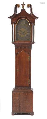 Grandfathers Clock um 1800, im Schildbogen aufgelegte Plaket...