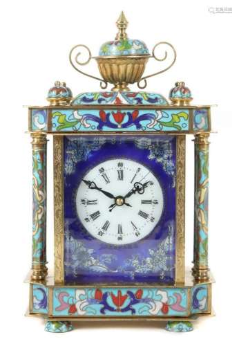 Cloisonné-Uhr China, Ende 20. Jh., römische Stunden, arabisc...
