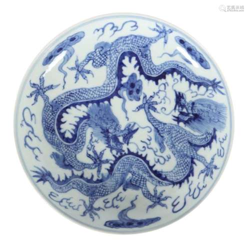Kleiner Teller mit blau-weiß Dekor China, Porzellan, untergl...