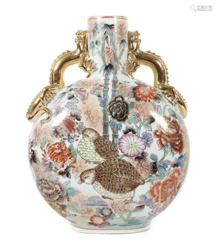 Große Baoyueping-Vase China, Mitte 20. Jh., Porzellan/farbig...