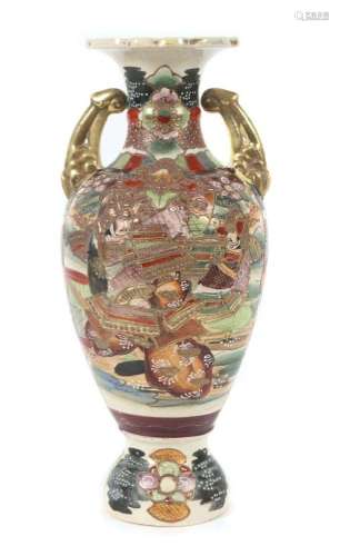 Satsuma-Vase Japan, 1. Hälfte 20. Jh., Keramik/polychrom gef...