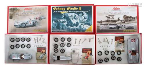 3 Rennwagen-Bausätze Schuco, Replika, Studio, Bausatz Nr. II...