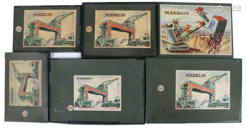 6 Metallbaukästen Märklin, Nr. 99, 100A, 2 x 100 (2 untersch...
