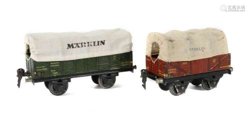 2 Planwagen Märklin, Spur 0, 1x Planwagen 1663, BZ 1932-1940...