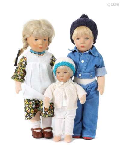 3 Puppen Käthe Kruse, ca. 1970er Jahre, Nachfolger von ''Fri...