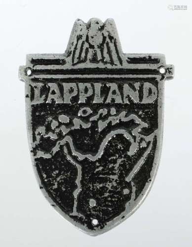 Lapplandschild wohl original um 1945, Aluminiumguss, part. g...