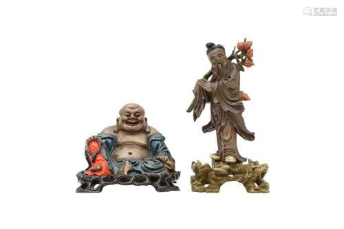 TWO CHINESE FUJIANESE LACQUER FIGURES