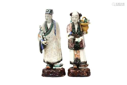 TWO CHINESE FAMILLE-VERTE FIGURES