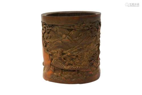 A CHINESE BAMBOO BRUSH POT, BITONG