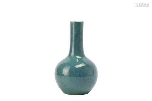 A CHINESE ROBIN`S EGG GLAZE BOTTLE VASE