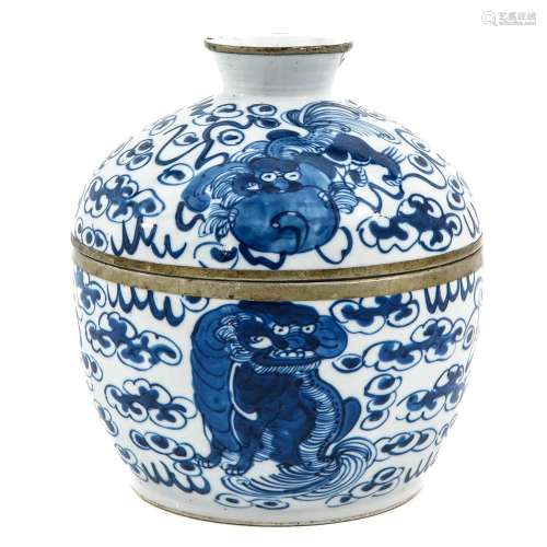 A Blue and White Jar with Cover