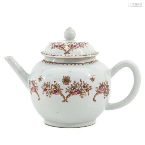 A Pink and Gilt Decor Teapot
