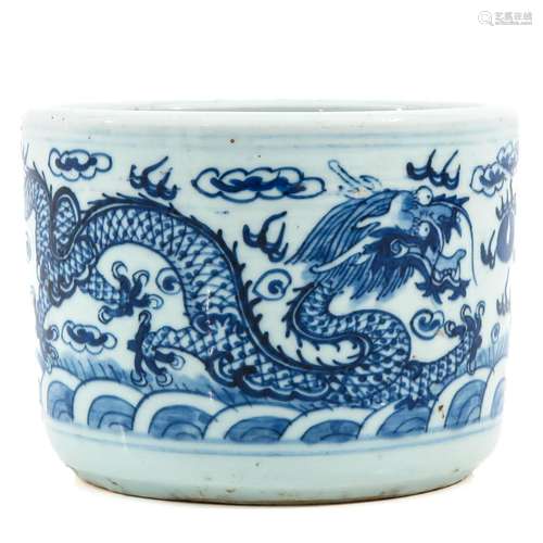 A Blue and White Brush Pot