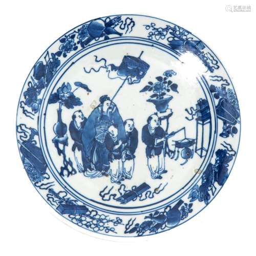 A Blue and White Plate