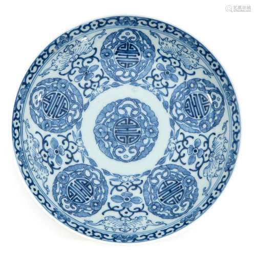 A Blue and White Plate