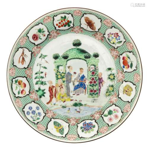 A Famille Rose Pronk Plate
