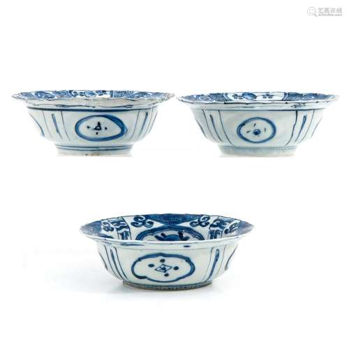 A Collection of 3 Wanli Period Bowls
