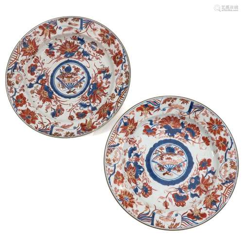 A Pair of Imari Chargers