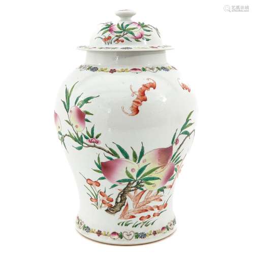 A Large Famille Rose Vase with Cover