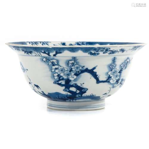 A Blue and White Flared Rim Bowl