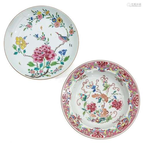 A Lot of 2 Famille Rose Plates