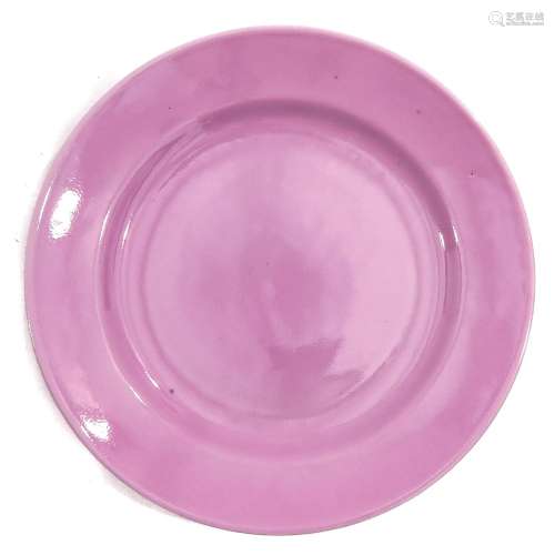 A Pink Glazed Plate