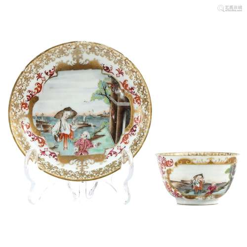 A Chine de Commande Cup and Saucer