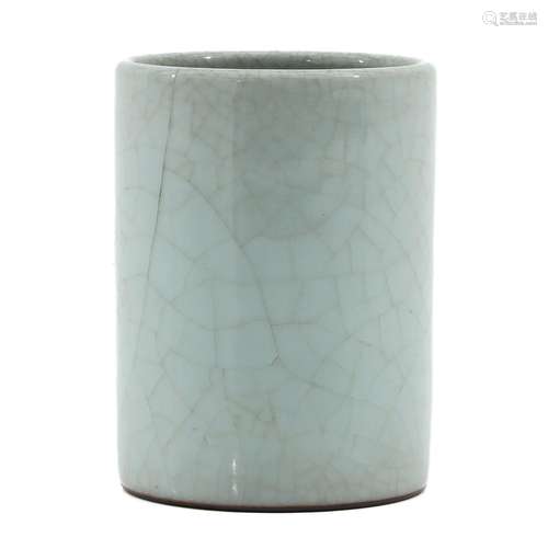 A Celadon Brush Pot